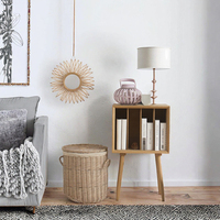 Panier de rangement pour linge en osier de saule naturel couleur bois, écologique, avec doublure en coton amovible pour la maison, l'hôtel et la salle de bain