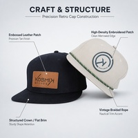 Casquette de baseball de luxe personnalisée à 5 panneaux, unisexe, respirante, 100 % coton, style sportif, protection solaire, logo en cuir, visière incurvée