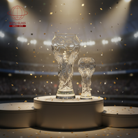 Verres à bière/vin transparents en gros, trophées de football créatifs, style dessin animé et américain, lot de 1 pièce en promotion