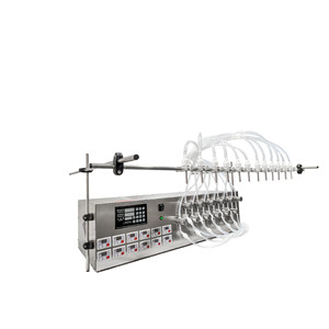 เครื่องบรรจุของเหลวแบบแม่เหล็ก 12 หัว กึ่งอัตโนมัติ ความแม่นยำสูง สำหรับน้ำมันหอมระเหย น้ำหอม แอลกอฮอล์ ตัวทำละลาย 220V - Product Image 1