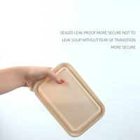 Conteneur alimentaire jetable en amidon de maïs biodégradable 500ML 650ML 750ML 1000ML, boîte à lunch en amidon de maïs pour micro-ondes
