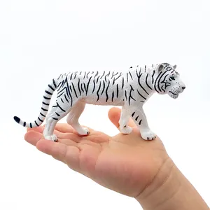 Высококачественные пластиковые игрушки из ПВХ, реалистичные животные, экологически чистые животные, прогулочные Игрушки из белого тигра
