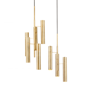 Cylinder <strong>Copper</strong> G9 Pendant Hanging Long <strong>Lamp</strong> Gold Decoration Tube Pendant Indoor Interior Decoration Design Restaurant Lighting - Product Image 1