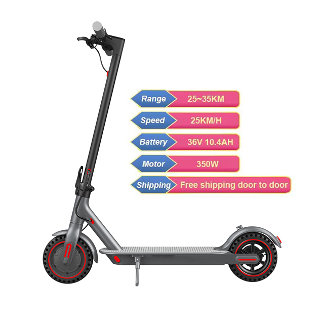 350W V8 Foldable Electric Scooter with Disc Brake and 36V Lithium Battery for Adults up to 30KM/H 120kg Load Capacity