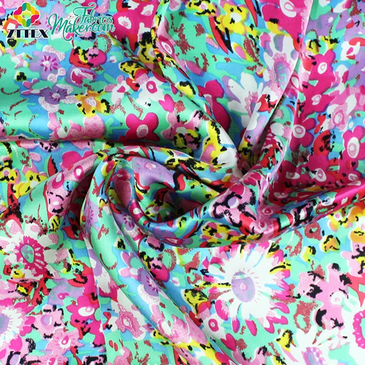 ZTTEX good price print fabric satin 100% mulberry silk fabric for pillowcase