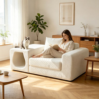 Sofá Cama en Forma de L de Terciopelo, Moderno y Minimalista, Individual, Multifuncional, Todo en Uno, para Personas y Mascotas, con Esponja