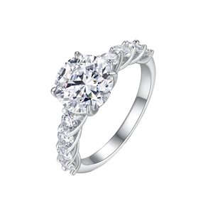 Shipping USA Unisex Wedding Engagement Moissanite <b>Set</b> <b>Rings</b> Fine 925 <b>Sterling</b> <b>Silver</b> Band GemStacking <b>Rings</b> Platinum Plated - Product Image 1