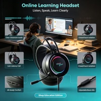Micro-casque de jeu filaire USB RGB stéréo 3D HD OEM ODM avec micro, en métal et cuir, contrôle tactile ENC pour téléphone portable