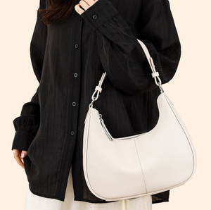 Sac à main Hobo en cuir véritable pour femme, sac à bandoulière avec fermeture éclair, grande capacité, sac de voyage quotidien - Product Image 5
