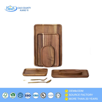Plateau de service en bois personnalisé avec logo, plateau de service en bois durable, grand et petit plateau pour le petit-déjeuner, les collations, les fruits, la restauration, vente en gros