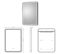 Miroir de salle de bain de luxe minimaliste éclairé avec fonction anti-buée, éclairage LED à capteur tactile, haut-parleur Bluetooth, cadre en aluminium, garantie 5 ans