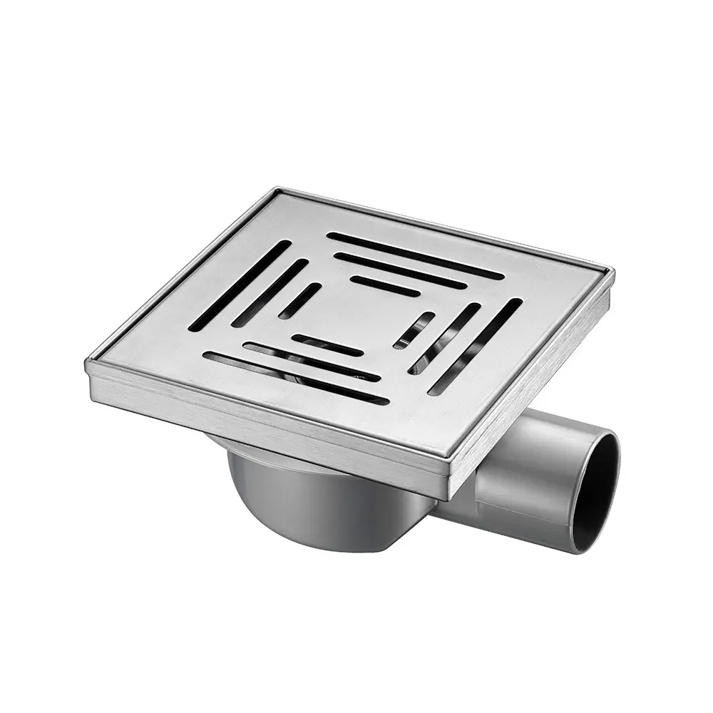 Drain de sol carré en acier inoxydable 304 drain d'eau de salle de bain