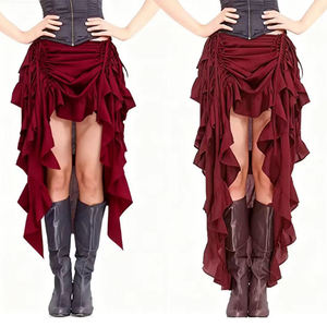 custom Length Adjustable high waist <b>skirt</b> Gothic Comfy <b>Elastic</b> Waist women's pleated <b>skirt</b> High-Low Punk <b>skirt</b> for women long - Product Image 4