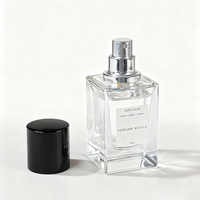 Flacon de Parfum Vide en Verre Carré de Luxe 30ml 50ml 100ml avec Bouchon Magnétique, Flacon de Parfum Rectangle, Boîte Personnalisée