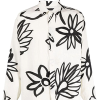 Chemises pour hommes en tissu de lin imprimé floral, style streetwear, manches longues, fabriquées sur mesure par des usines chinoises.