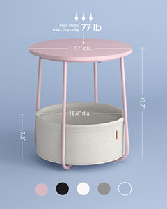 <span class=keywords><strong>Table</strong></span> basse ronde moderne <span class=keywords><strong>VASAGLE</strong></span>, petite <span class=keywords><strong>table</strong></span> d'appoint avec panier en tissu pour salon - Product Image 4