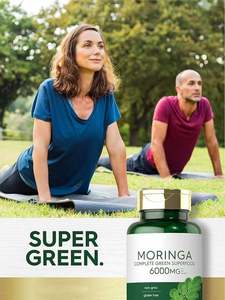 Etiqueta privada GMP Suministro de fábrica Cápsulas de hoja de moringa 120MG Proporciona energía para adultos 48 meses Vida útil - Product Image 6