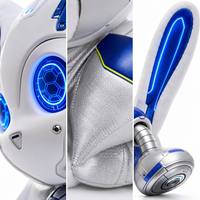 Maßgefertigtes Cyber-Mecha-Häschen Vinyl-Gesicht Plüsch 25cm Metallisches Stoff-Roboter-Kuscheltier Designer-Puppe OEM