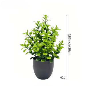 Lot de 4 plantes artificielles d'<span class=keywords><strong>eucalyptus</strong></span> durables Der Rose, petites jardinières bleues, décoration intérieure pour salle de bain et salon - Product Image 2