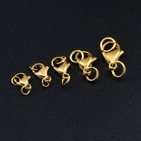 CX Custom Wholesale 9-15mm Heart Shape Lobster Stainless Steel 18K Gold Plated Claw Clasp Necklace Bracelet Jewelry Making