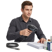 Lecteur de codes portable filaire à prix avantageux, scanner de codes-barres laser 1D