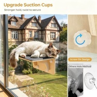 Hamac de fenêtre pour chat avec ventouses et support en bois massif