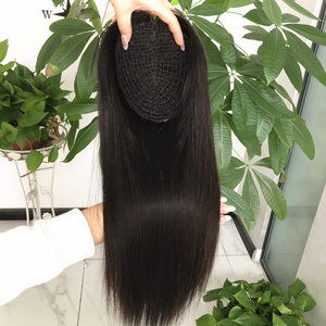 Topper de Cabello para Red de Pesca, Hecho a Mano, 100% Cabello Humano, Calidad Superior, Topper Lujoso de 16 Pulgadas, Estilo de Cabello Negro Marrón Oscuro - Product Image 4