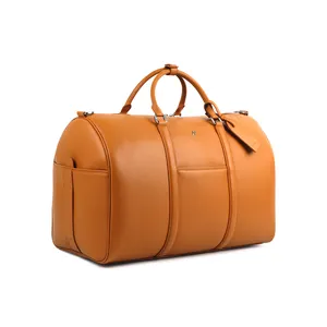 Luxury Custom Leather Duffle Bag With Shoe Box Mens Leather Overnight Gym Bag Travel Luggage Bags