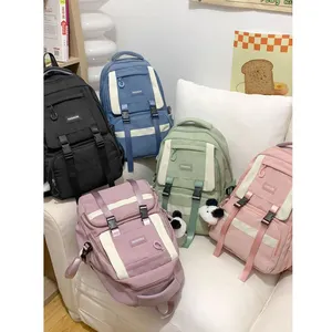 Fuyu Hot Sale Teenager Waterproof School Bag Ins Vintage Junior High School Students Backpacks Unisex