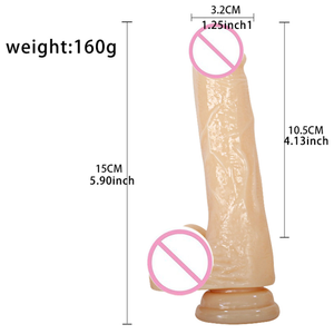 Godemiché réaliste en cristal avec <span class=keywords><strong>ventouse</strong></span> pour masturbation sensation de peau en TPE doux et bon marché pour femmes et lesbiennes - Product Image 2