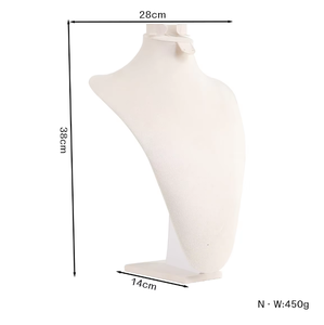 Présentoirs à bijoux réglables de luxe en velours beige Minglu pour les marchés européens et américains, présentoirs à bijoux multifonctionnels - Product Image 2