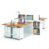 LEADCOM LS-4-18CT Bureau d'ordinateur pour mobilier de bureau à 180 degrés, poste de travail à 180 degrés pour 2, 4, 6, 8 personnes