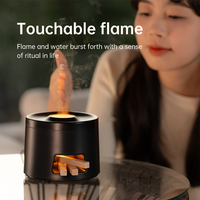 Nouveau diffuseur d'arômes pour cheminée 2026, humidificateur ultrasonique à flamme de bois simulée, lumière LED 7 couleurs, 180 ml, usage domestique