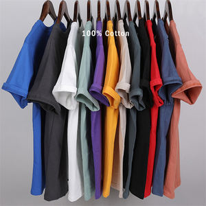 เสื้อยืดผ้าฝ้าย100% สำหรับผู้ชายเสื้อยืดปักลายทรงโอเวอร์ไซส์ผ้าถักน้ำหนักมาก - Product Image 6