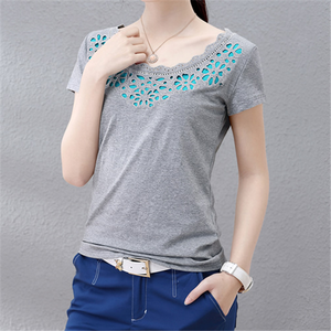 Las chicas Sexy apretado blanco manga corta T <span class=keywords><strong>camisa</strong></span> <span class=keywords><strong>mujer</strong></span> verano <span class=keywords><strong>Camisa</strong></span> de algodón T - Product Image 6