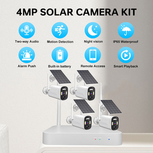 Cámara DE SEGURIDAD Solar para exteriores 2K 4MP WiFi inalámbrico NVR Kit sistema de seguridad para el hogar CCTV <span class=keywords><strong>Set</strong></span> 4CH 4-Cam Kit con visión nocturna en color - Product Image 3