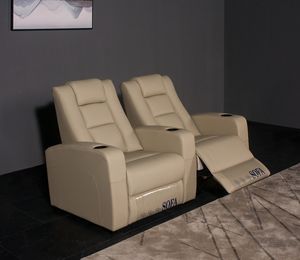 Ensemble de canapés inclinables en cuir véritable pour home cinéma moderne de Foshan, meubles de salon, sièges de home cinéma - Product Image 5