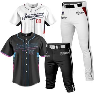 Pantalon de softball et de baseball dégradé pour jeunes hommes personnalisé avec nom de l'équipe et logo doux et confortable vêtements de chemise à fines rayures - Product Image 2