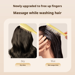 Brosse à shampooing en silicone à long manche pour le lavage des cheveux et le massage du cuir chevelu, vente en gros - Product Image 4