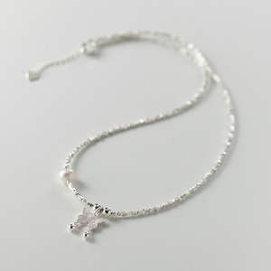 S925 Pure Silver Love <b>Pearl</b> <b>Necklace</b> Y01403 Fresh and Sweet Style with <b>Gold</b> Plating Irregular and Personalized Design - Product Image 3