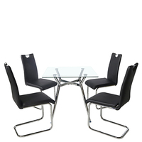 Table à manger avec 6 chaises ensemble moderne meubles de maison salle à manger ensembles moderne verre Table à manger ensemble usine vendre