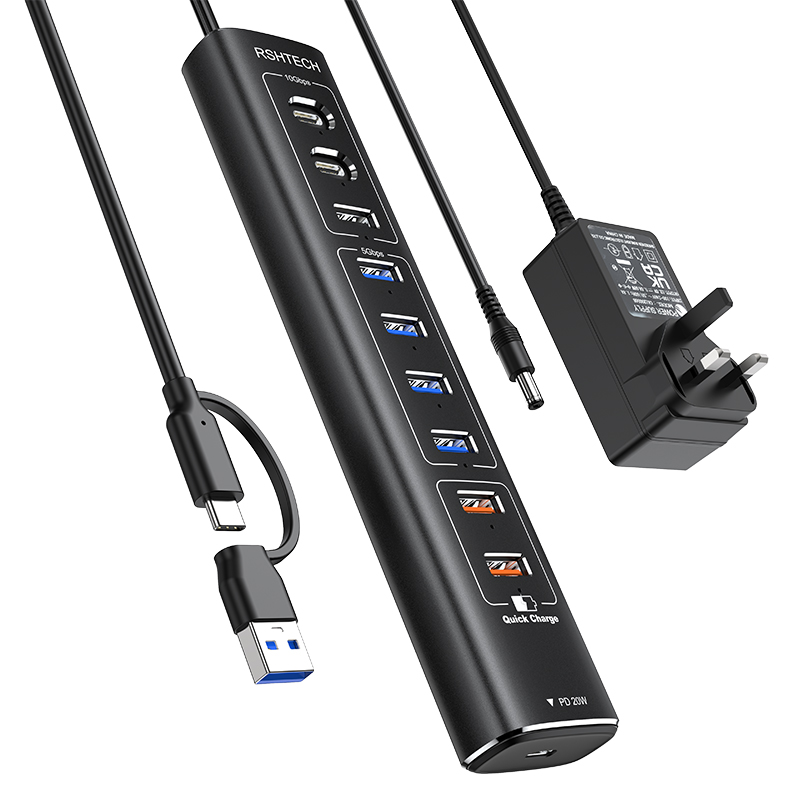 RSH-A10QPD negro con adaptador de corriente para Reino Unido