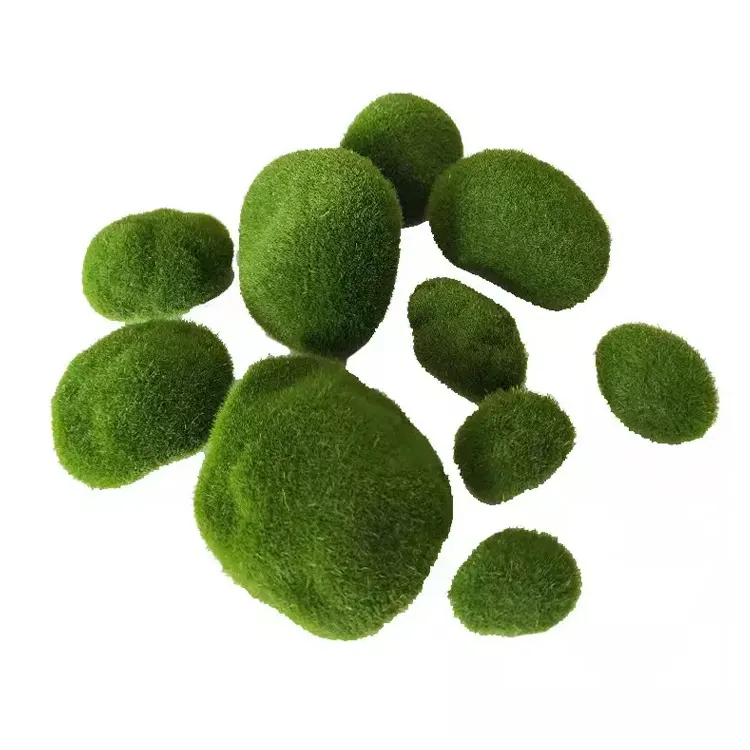 2022 Artificial Moss Stone Home Garden Decorative Green Grass Ball Artificial Moss Balls For Decor