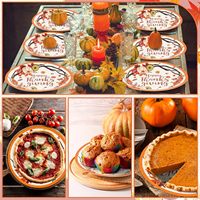 Assiettes d'automne, feuilles de chêne et citrouilles, ensemble de vaisselle jetable pour gâteaux et fêtes d'automne, Thanksgiving, récolte, mariage, anniversaire