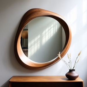 Modern <strong>Vintage</strong> Style Solid Wood Irregular Wall Mounted <strong>Mirror</strong> New Chinese Zen Home Living Room Decorative <strong>Full</strong> <strong>Length</strong> <strong>Mirror</strong> - Product Image 2