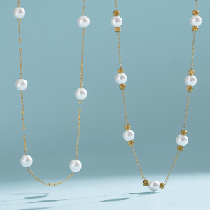 Collier élégant en pierre naturelle pour femme, plaqué or PVD, hypoallergénique, élégant, pour mariée, quotidien, bureau, bijoux glamour - Product Image 1