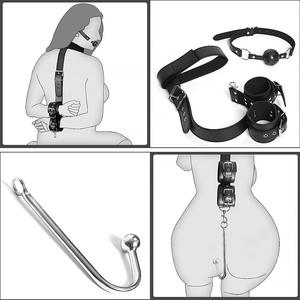 Juguetes Eróticos de Cuero para Parejas, Accesorios de Bondage de Látex, Tapones Anales, Alternativa de Entrenamiento BDSM, Esposas, Productos Sexuales para Adultos - Product Image 6