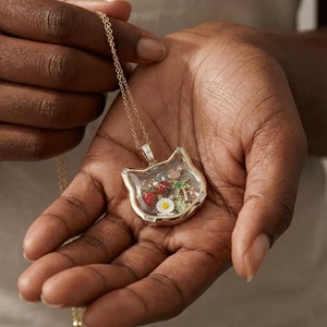 Collier pendentif en verre renard ouvrable, design européen et américain, chaîne de clavicule mignonne, bijou de cou tendance DIY pour fête, voyage, cadeau - Product Image 1