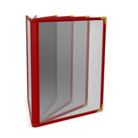 Carpeta Portamenús Personalizable Tamaño A4, 8 Vistas, Madera y Cuero Sintético, Marca V-ding Modelo VD-786, para Hoteles