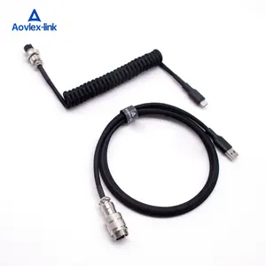 Keyboard Usb Cable USB Keyboard Cable Mechanical Keyboard Type C Cable Double Sleeve Coiled Keyboard Cable